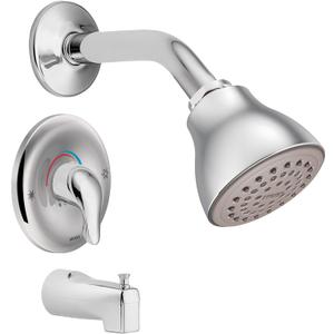 Moen Chateau Chrome Posi-Temp Bathtub Trim Kit with Shower Head, Lever Handle, and Tub Spout, Valve Required, TL183EP