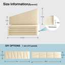 Peel and Stick Headboard for King Bed Linen Fabric Upholstered Wall Mounted Headboard - Wall Padding Panel in Beige for Bedroom/Living Room/Dorm (8 Panels)