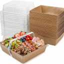 25-Pack Charcuterie Boxes with Clear Lids Disposable Paper Mini Food Containers (5-Inch), Suitable for Desserts, Sandwiches, Cookies, Sushi, Cake Slices, and Fresh Fruit