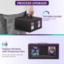 Card Deck Box for MTG with Commander Display, 5 in 1 Card Storage Box Fits 400+ Double-sleeved Cards, Deck Case for TCG Cards with Dividers, Dice Tray, Magnetic Card Holders, Black Purple