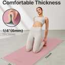 Yoga Mat,Non-Slip TPE Exercise Mat(1/4 Inch) for Pilates, Fitness & Barefoot Workouts, Home Gym Studio with Strap & Bag