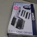 Conair 3-in-1 Styling Hair Dryer, 1875W Blow Dryer with 3 Styling Attachments to Detangle, Straighten, and Volumize, Ionic Technology, Dual Voltage