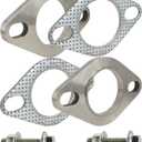 1.75 Inch 2 Bolt Stainless Steel Exhaust Flanges & Gaskets Connection Kit with bolts and nuts (1.75"/45mm)