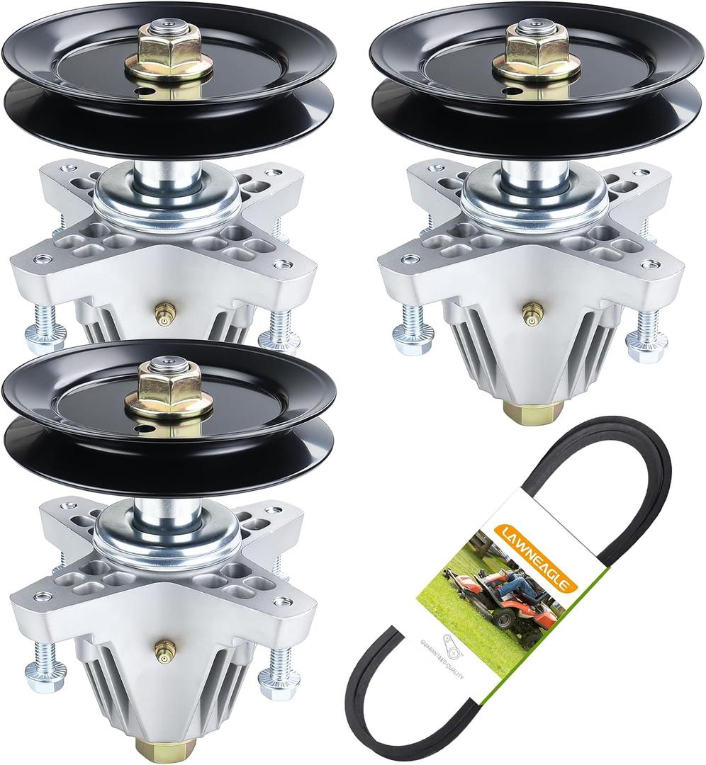 3 Pack 918-06980 Spindle Assembly with 954-04077A Belt 5/8" x 134" Replace Cub Cadet 918-06980 Troy Bilt 918-06980 618-06980 Spindle for Troy Bilt Super Bronco 50 Cub Cadet XT1 GT50 Tractors