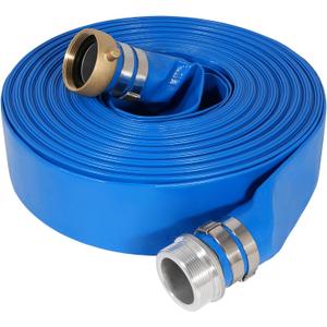 1.5" x 50 ft Backwash Hose for Swimming Pools, Heavy Duty PVC Lay Flat Water Discharge Hose,Durable Pool Drain Hose with Aluminum Pin Lug Fittings for Pump And Filters