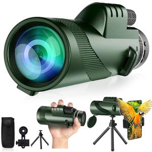 Monocular-Telescope 80x100 High Powered Monoculars High Definition for Adults High Powered with Smartphone Adapter Telescope Hunting Wildlife Bird Watching Travel Camping Hiking-Green