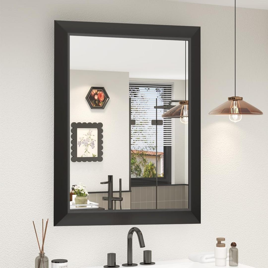 SMIROR 20x24 Matte Black Bathroom Vanity Mirror for Over Sink
