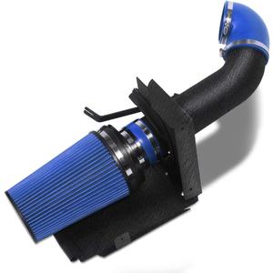 MOOSUN 4 inch Cold Air Intake Black Tube + Heat Shield for 1999-2006 GMC/Chevy V8 4.8L/5.3L/6.0L Silverado 1500/2500/3500 Blue