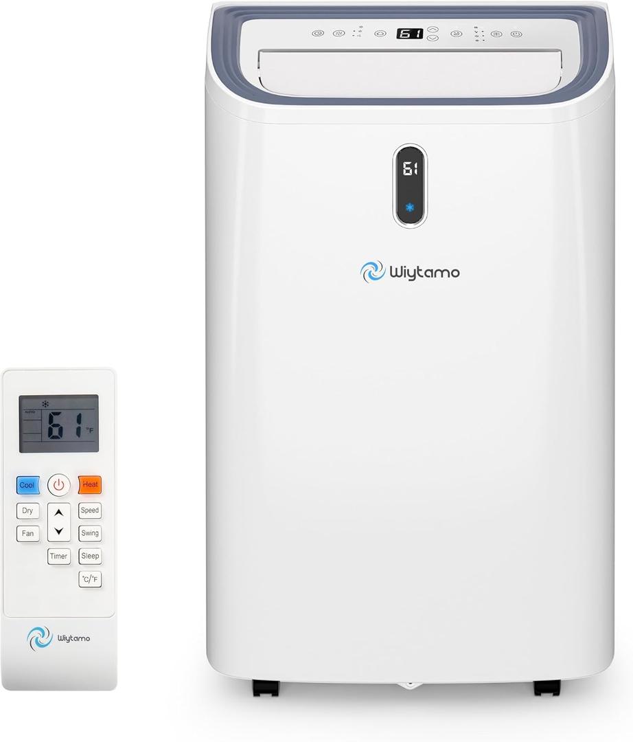 14,000 BTU Portable Air Conditioners for 700 Sq.Ft, 4-in-1 Room Air Conditioner with Cooling, Heating, Dehumidifier, Fan, Remote, Sleep Mode, Auto Swing, 24H Timer, Self-Evaporating Portable AC Unit