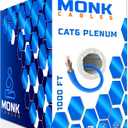MONK CABLES | CAT6 Plenum Cable 1000ft | UTP, 23AWG, 550MHz | DSX-8000 Certified | Most Certified Cable of The Whole Market (Blue)