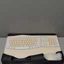 Ergonomic Wireless Keyboard and Mouse Combo, Wave Keys Keyboard with Wrist Rest for Natural Typing, 3 DPI Adjustable Ergonomic Silent Mouse for Computer/Laptop/Windows/Mac (Latte Color-A)
