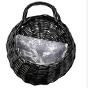 JJSQYLAN JJSQ Handmade Woven Wicker Hanging Storage Basket, Wall Decorations for Home Garden Wedding, Black, 14.211.84.7 inch