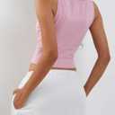 BAIGRAM Women Cute Y2K Hibiscus Floral Print Crop Cami Tops Sleeveless Slim Aesthetic Preppy Tank Summer Outfits Going Out (L)