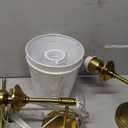 Dimmable Plug in Wall Sconces Set of 2, Gold Bedside Wall Lamp with Knob Dimmer Switch and 6.5FT Electric Cord, Mid Century Modern Bathroom Wall Light Fixture for Bedroom Living Room