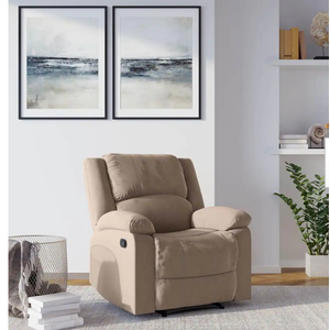 Lexicon Manual Recliner Sofa Chair, Home Theater Seating, Wall Hugger Manual Reclining Nursery Chair for Bedroom/Living Room/Office/Apartment, Oatmeal Textured Fabric