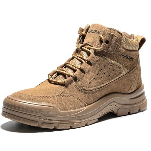 Furuian Steel Toe Boots for Men Women Comfortable Lightweight Work Boots for Men Slip Resistant High Top Steel Toe Safety Shoes Puncture Proof Indestructible Construction Boots 11 Size