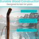 Vive Wooden Walking Stick for Hiking - Balance & Hiking Staff - Wood Walking Stick for Men, Women, Seniors - Strong, Non-Slip Wood Cane for Stability - Handcrafted, Waterproof, Leather Wrist Strap, 55 Inch