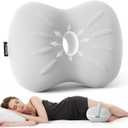 Leg Pillow for Side Sleeping - Between Knee Pillow for Side Sleepers - Ergonomic Memory Foam Knee Pillow for Knee Pain, Hip Alignment, Cooling Cover & Removable (Grey)