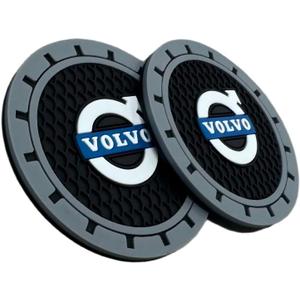 Car Cup Holder Coasters Fit for XC60 S40 S60 S90 XC40 XC60 XC70 XC90 V40 V60 V90 S80 Accessories,Recessed Silicone Anti Slip Cup Holder Coaster Interior Accessories 2.75in 2Pack