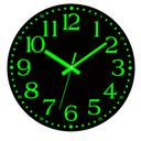 Wall Clock - 12 inch Glow in The Dark Wall Clocks Battery Operated Black Wood Silent Wall Clock Non-Ticking Analog Luminous Clock for Living Room Bedroom Office Kitchen Classroom Bathroom