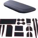 TOPINSTALL Center Console Cover and Anti-Dust Liners Cpmpatible with 2018-2024 Camry Interior Accessories, PU Leather Armrest Box Lid Protector Non-Slip Cup Holder Door Pocket Liners