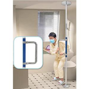 Zelen Security Pole Grab Bar Elderly Transfer Pole Tension Mounted Floor to Ceiling Bathroom Safety Assist Grab Bar for Seniors Adjustable Handicap Stand Assist Stability Rail, 1.25 Inch (Loose Curls), Black 