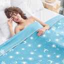 inhand Cooling Blanket - Cooling Blankets for Hot Sleepers -Decorative Lightweight Breathable Summer Cold Blankets for Sleeping Night Sweats to Keep Cool-(90"x108") Aqua