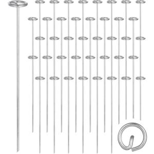 40 PCS Landscape Staples 8 inch, 8 Gauge Landscape Fabric Pins, Galvanized Circle Top Garden Stakes for Landscaping and SOD, Anti-Rust G-Shaped Weed Barrier Pins