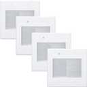 2 Gang Brush Wall Plate White, Double Gang Cable Management Kit for Power Cords and Low Voltage Cables in-Wall Pass Through (Pack of 4)