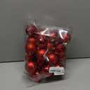 Emopeak 24Pcs Christmas Balls Ornaments for Xmas Christmas Tree - 4 Style Shatterproof Christmas Tree Decorations Hanging Ball for Holiday Wedding Party Decoration (Red, 2.4"/6.2CM)