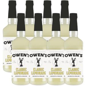 Owen's Classic Lemonade, Premium Cocktail Mixer Made with Real Fresh Lemon Juice - 750ml Bottle (8 Pack)
