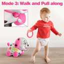 3-in-1 Musical Puppy Toys for 1 Year Old Girl Gift, Educational Baby Toy 6-12-18 Month, 1st Birthday Gift for 1 Year Old Girl Boy, First Bilingual Present for 7 8 9 10 Month Infant (Pink), Small