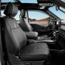 For Ford F150 Seat Covers 2015-2023 2024 2025 2026 (Only Front Seat Covers), Leather Pickup Truck Seat Covers Custom Fit for F-150 XL XLT (Not for Regular Cab) Waterproof Car Accessories Black
