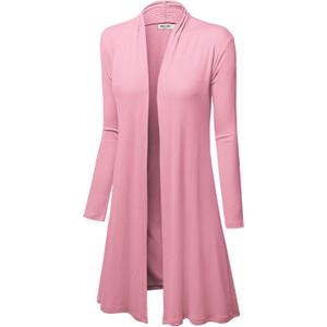 Lock and Love Women's Long Cardigan  Fall Casual Draped Open Front Lightweight Duster with Long Sleeves (XX-Large)