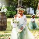 Topmaker Flower Girl Dress for Toddler Baby Girls,Lace Tulle Dress for Wedding, Birthday Party, Photoshoot, Special Occasion (Green) 170