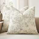 YZJZEDS Elegant Floral Throw Pillow Covers Set of 2, 18x18 Inch Moss