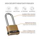 Heavy Duty Combination Lock, 4-Digit Combo Lock with Long Shackle,Weatherproof Combination Padlock for Outdoor Use,4 Pack
