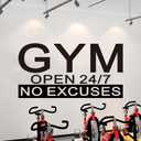 SEATUNE X-Large Gym Wall Stickers - Inspirational Quotes Motivational Fitness Wall Decals - Bedroom Gym Garage Home Vinyl Art Wall Decor - Gym Open 24.7 No Excuses 36.2"X19"