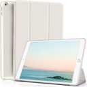 Aoub Case for iPad 9th Generation 2021 10.2 inch, iPad 8th/7th Gen 2020/2019, Without Pencil Holder, Soft TPU Back Case, Slim Lightweight Stand Protective Smart Cover, Auto Sleep/Wake - White