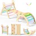 BlueWood Pikler Triangle Set, Toddler Climbing Toys Indoor 7in1 Foldable, Compact, Foldable
