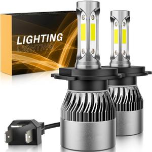 // Bulb 6500K Cool White 60000LM 900% Brighter, 1:1 Beam Plug and Play IP68 Waterproof Off-Road Lights, Pack of 2