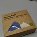 2-Pack Waterproof Crib Sheets for Boy, Girl - Organic Cotton 52X28 Fitted Crib Sheets Neutral,Crib Mattress Protector Sheets,Soft Toddler Bed Sheets,Washable Infant Fitted Baby Crib Sheets (Blue Flax)