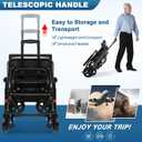 Ultra-Light Transport Wheelchair (only 15lb), Folding Portable Wheelchair with Hand Brake, Trolleys for Elderly Aircraft Travel, Wheelchairs for Adults (with Bag) (with Telescopic Handle)