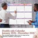 2026 Wall Calendar 32" x 48" Dry Erase Erasable Jumbo XL Wet Dry Calendar Large Laminated Planner 12 Month Horizontal Vertical from January to December for Planning(Marble)