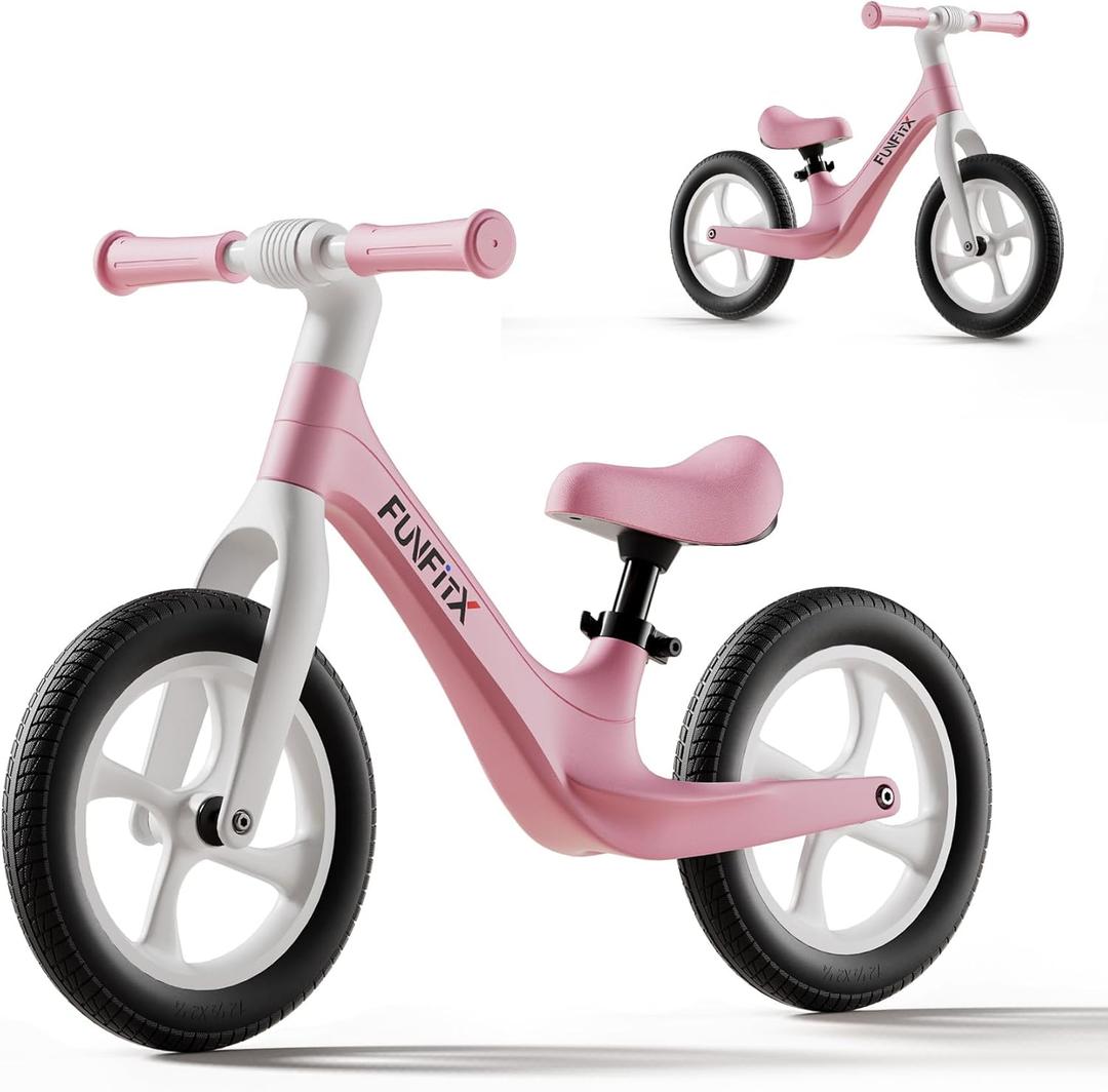 2 Year Toddler Balance Bike - Baby Bikes for 3 4 Years Old Kids - Toddlers Bicycle Without Pedal for Under 6 Age Boy Girl - No Pedals Cycle Outdoor Little Gifts for Boys Girls (Pink)