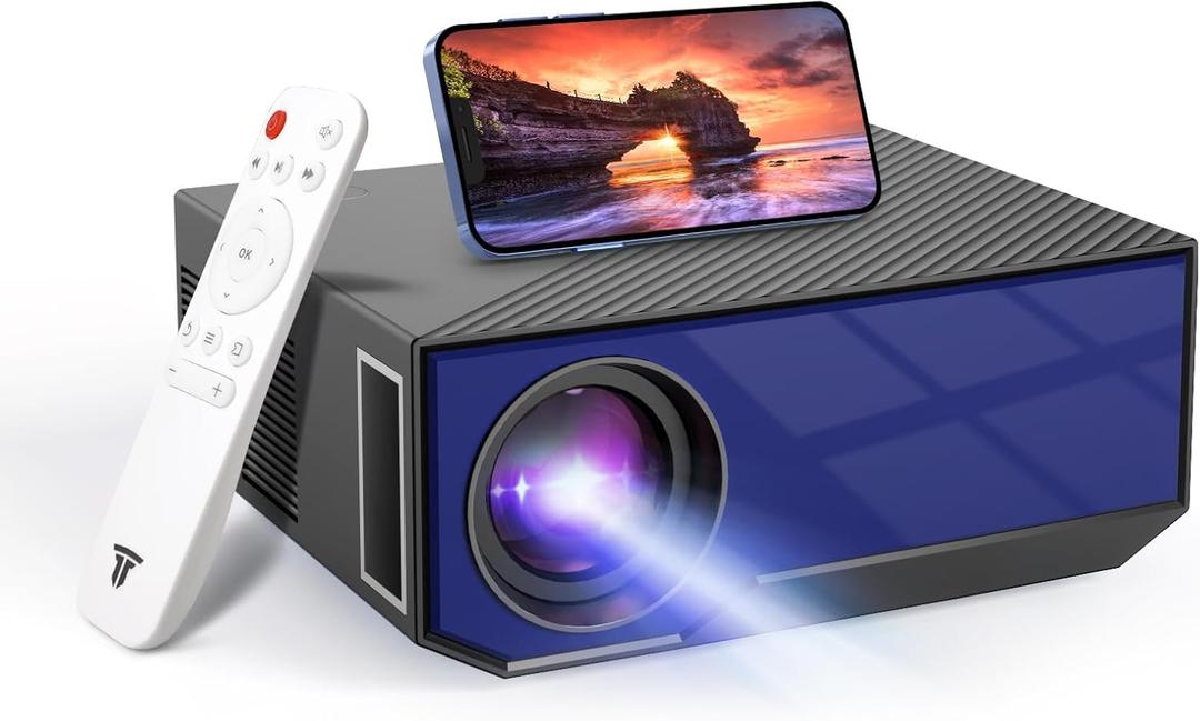 ZDK Native 1080P 18000 Lumen 4K Supported Projector with wifi and bluetooth, Bedroom Outdoor Indoor Projector Compatible with Smartphone, HDMI, USB, AV, Fire Stick, PS5 for Home, Bedroom, Outdoor Use