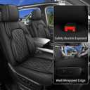 Car Seat Cover Custom Fit for Dodge Ram 1500 2500 3500 2002-2026 Faux Leather Seat Cover Set Compatible with Crew Quad Regular Cab Pickup Truck Cushions (Black, Full Set, Curved Rear)