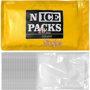 Nice Packs Reusable Dry Ice Packs for Coolers, Lunch Boxes & Frozen Food - Flexible and Long Lasting (20 Single Cell Sheets)