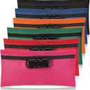 LEIFIDE 6 Pcs Money Bag with Lock and Zipper 11 x 5.5 Inches Lockable Storage Bag Cash Accessories Pouch for Storing Coins Checks Documents(Colorful)