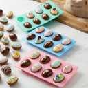 4 x 3Pcs 8-Cavity Easter Silicone Egg Molds, Egg Shaped Cake Pop Mold, Baking Supplies for Making Chocolate Jello Candy Dessert Muffin Mousse Pastry
